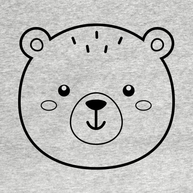 Cute Bear for Kids Men and Women - Bear Head by samshirts